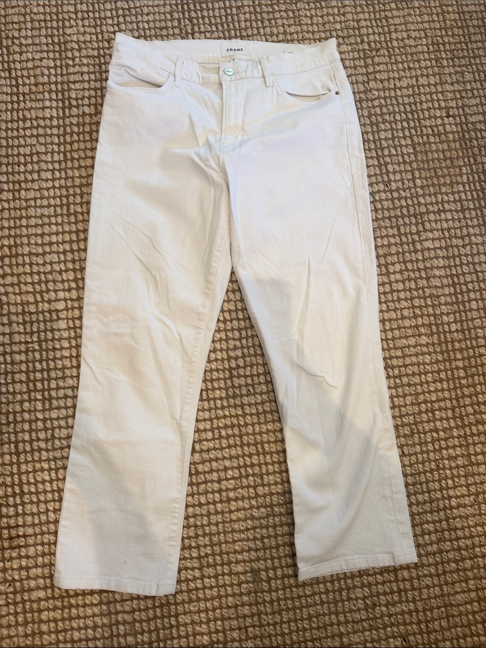 Frame Denim Women's Boot Cut Jeans in Off-White